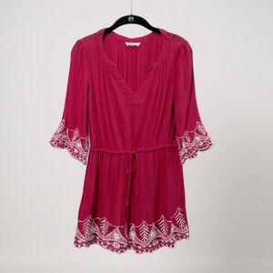 Crescent (Stitch Fix) Rita Hot Pink Embroidered Tunic Women’s Size Small